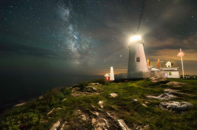 Milky Way at Pemaquid Point Light