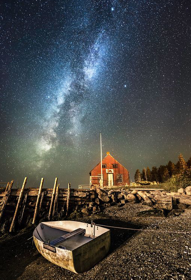 Quintessential Maine Scene at Night