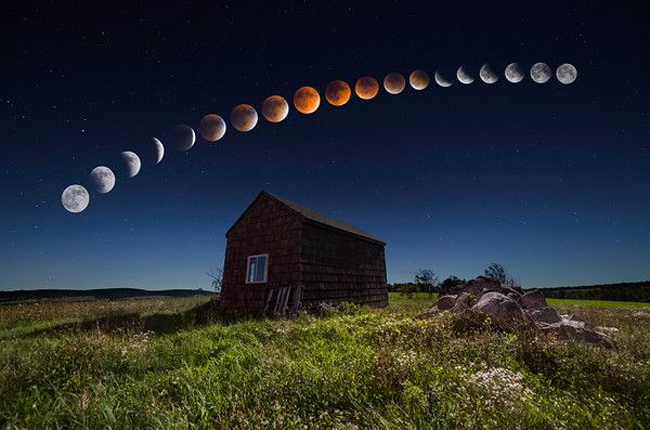 Super Blood Moon Eclipse Sequence