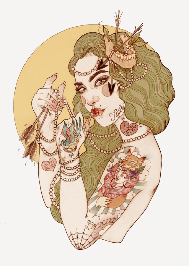 Tattoo inspired art by Liz Clements (5)