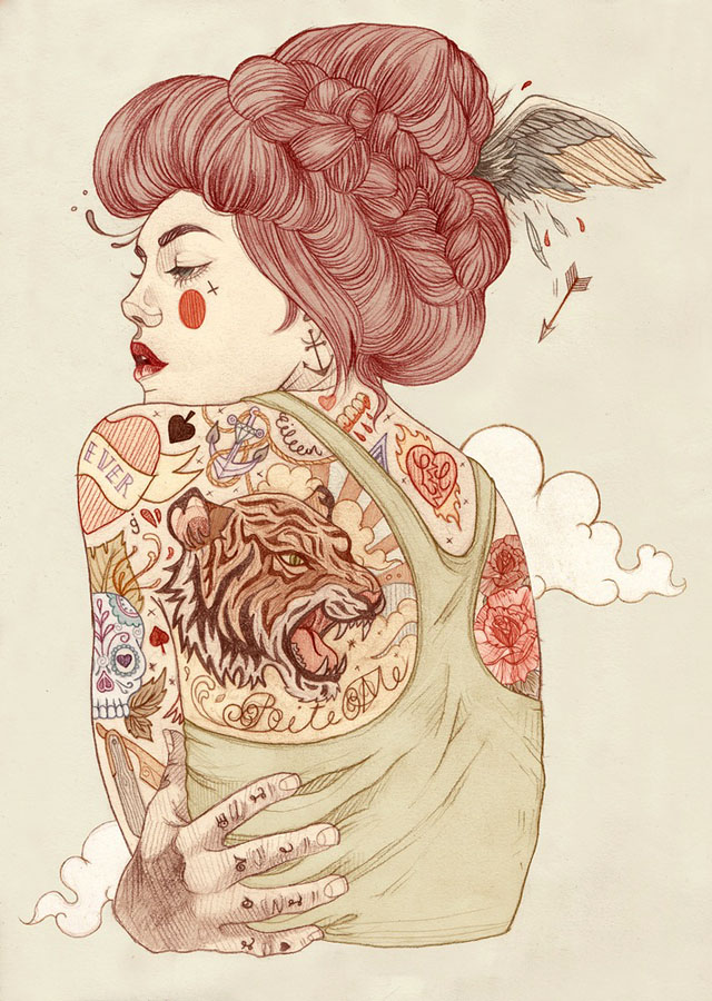Tattoo inspired art by Liz Clements (9)