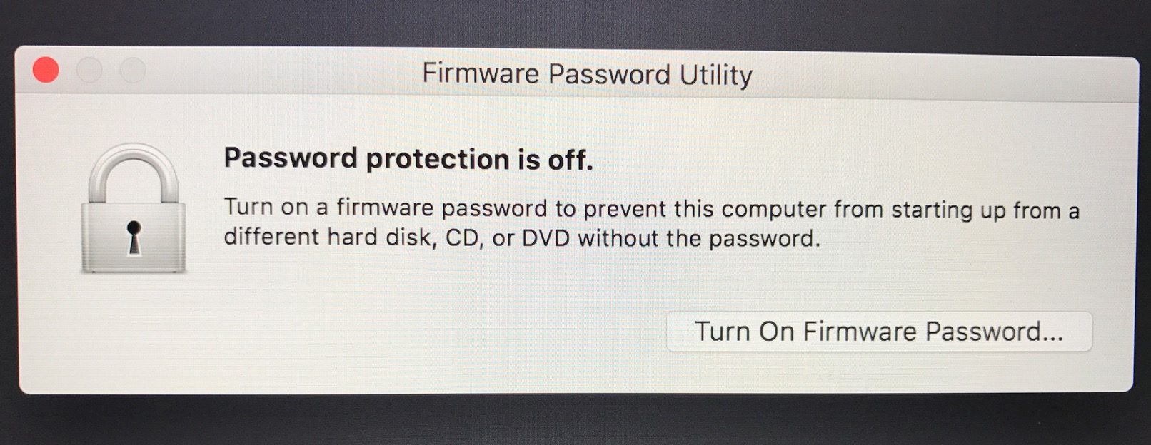 Password Utility reset