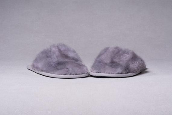 Natural Mink Slippers