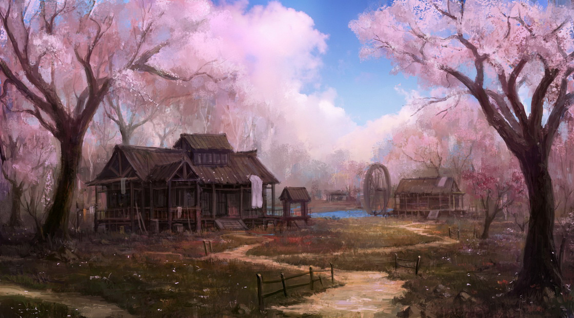 village_of_peach_flower_by_wanbao_futuristic_art