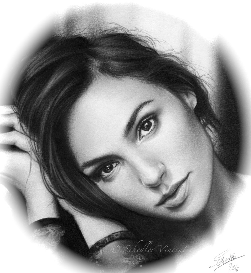 Gal Gadot drawing by Vincent Schedler