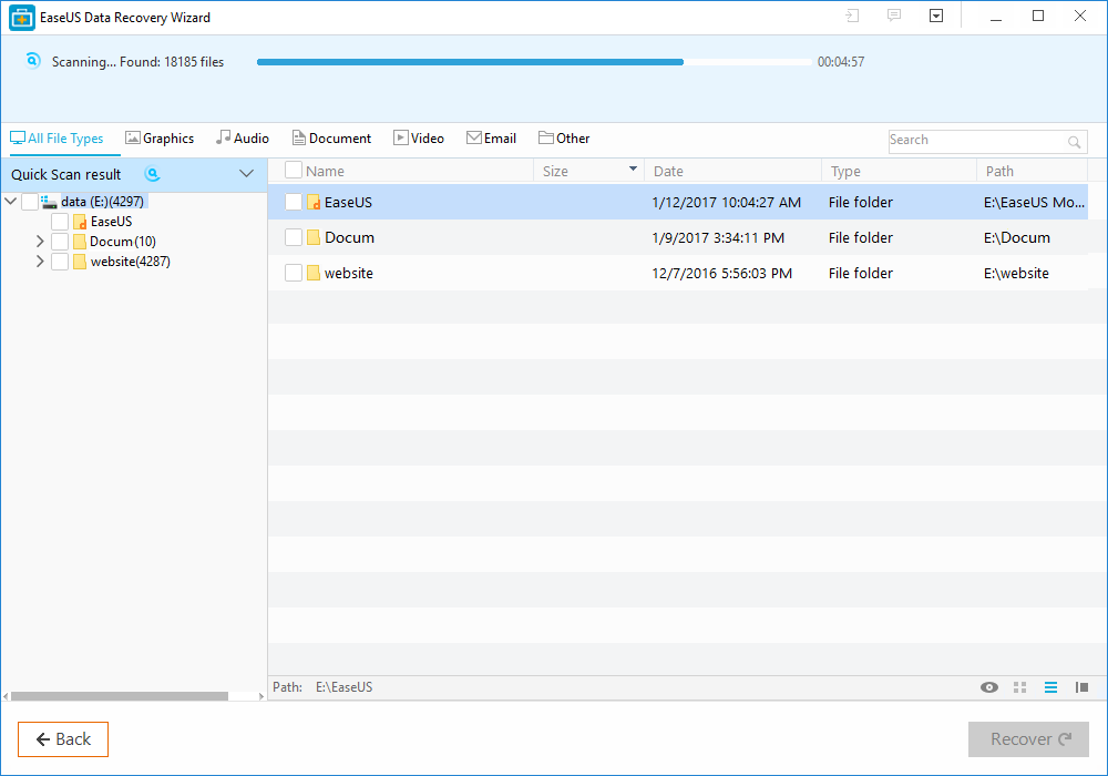 EaseUS Data Recovery Wizard Review scan
