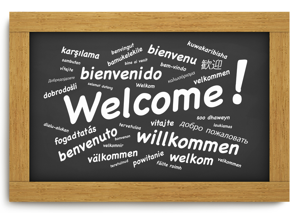 Welcome International Chalkboard