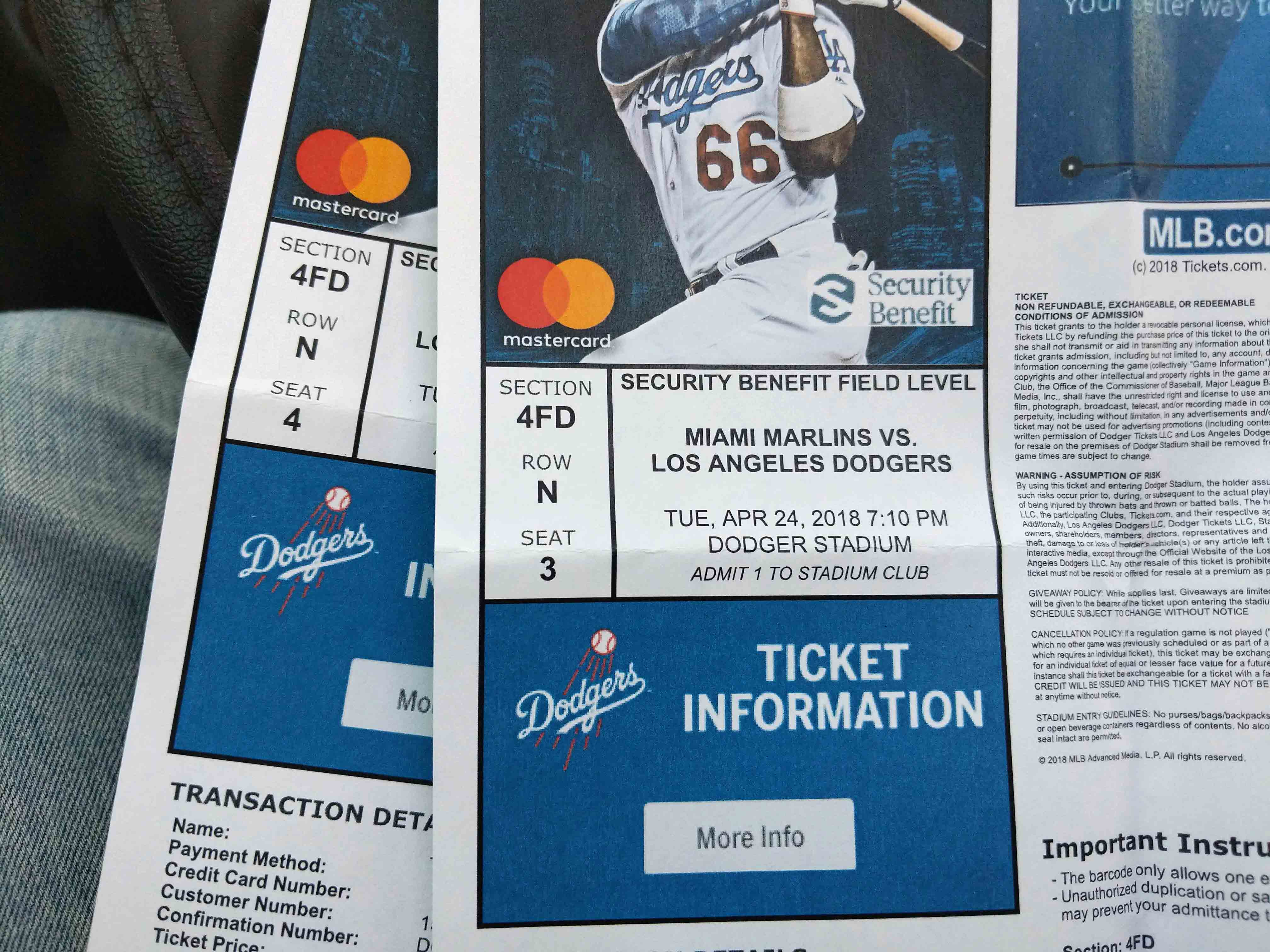 Dodger tickets.