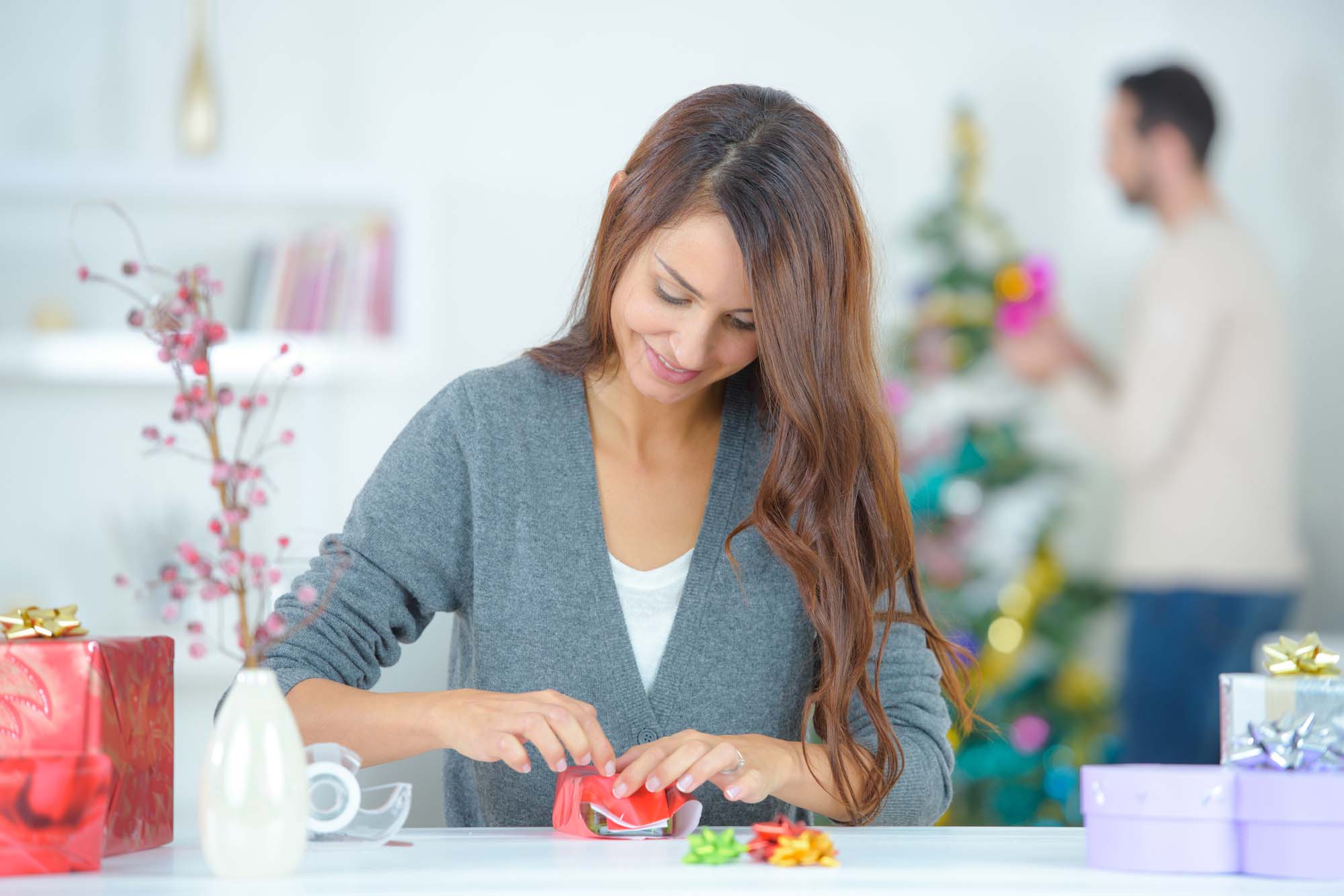 wrapping the presents