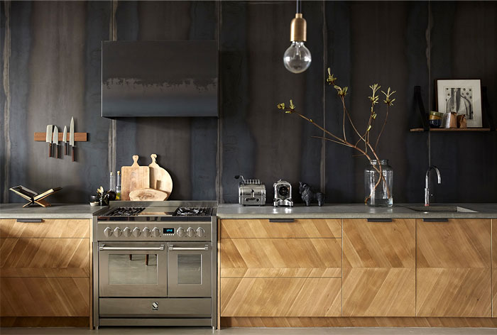 Gold and copper accents Kitchen