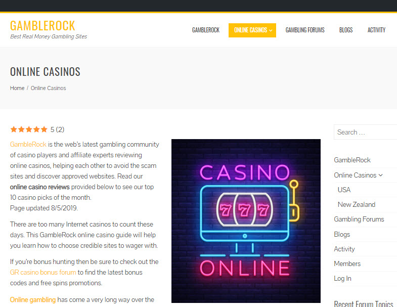 USA Online Casinos - Top 5 US Casino Sites (2019) - GambleRock.