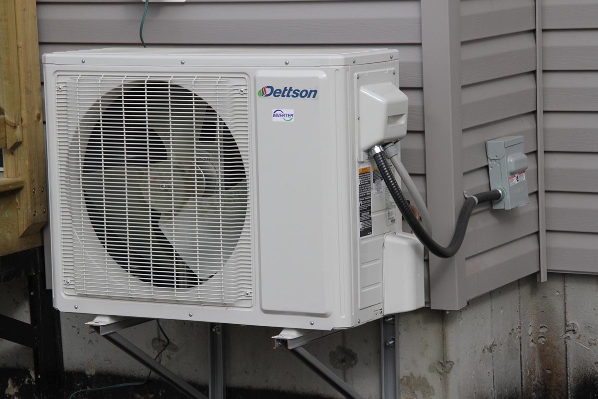 A heat pump cools