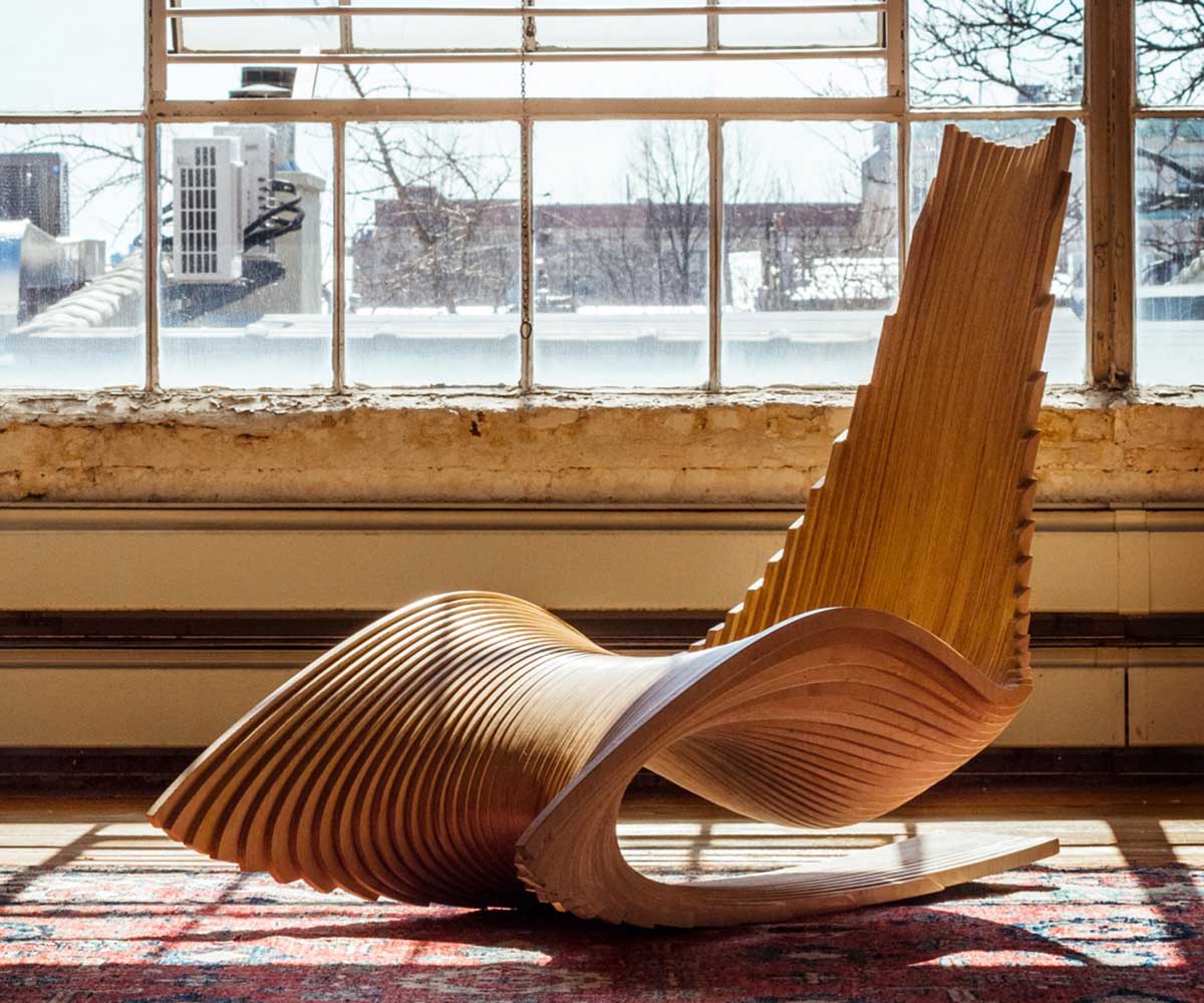 A sculptural chair