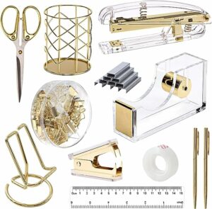 Gold Office Supplies Set Desk Accessories 