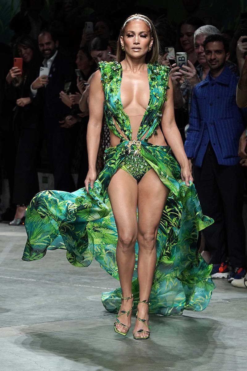 Jennifer Lopez’s surprise march of Versace catwalk