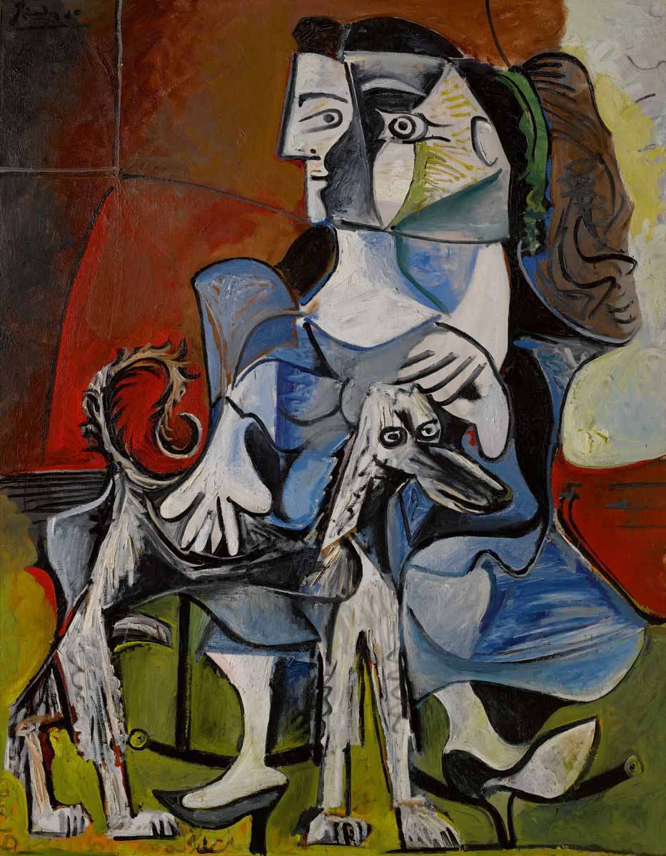 Pablo Picasso, Femme Au Chien, 1962