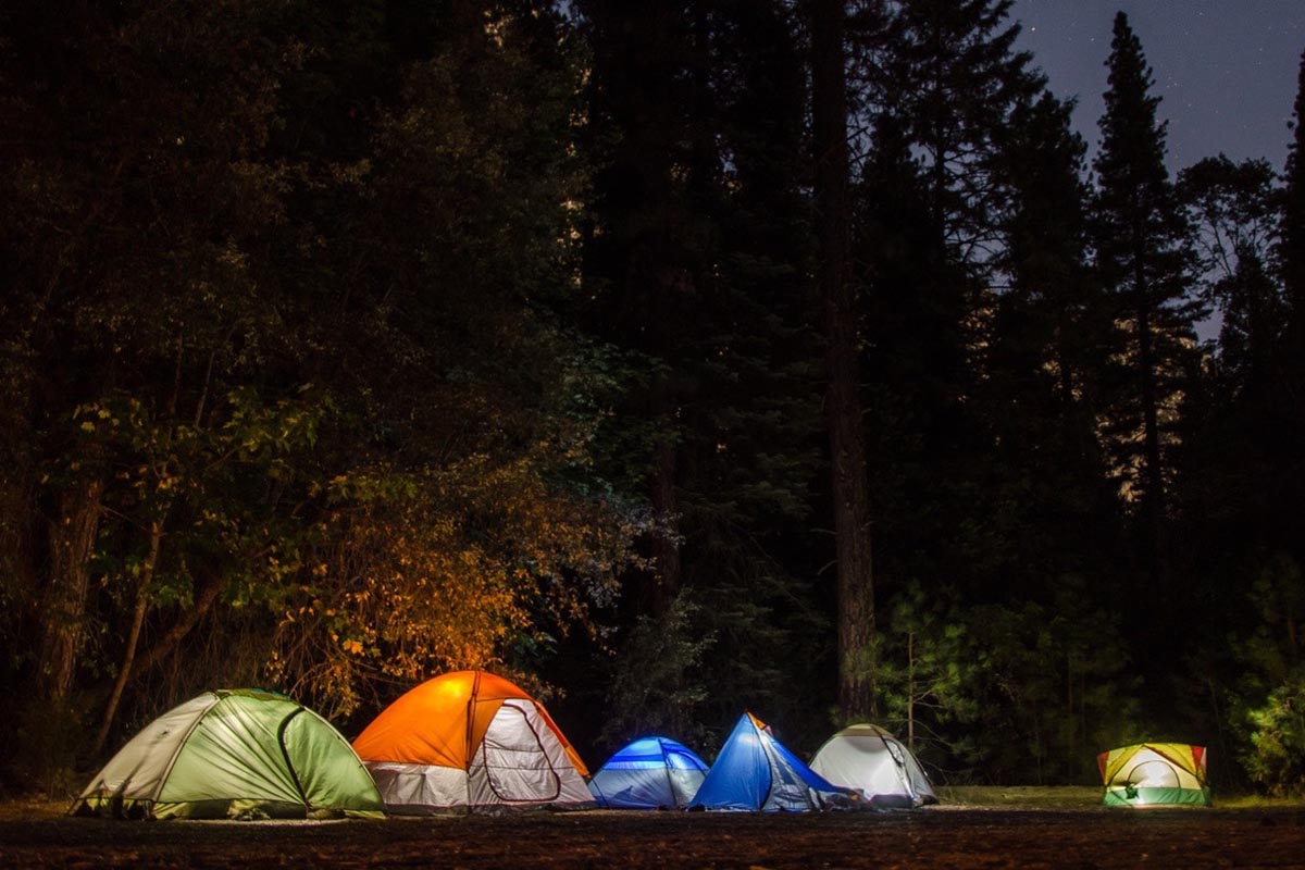 Camping in a Tent