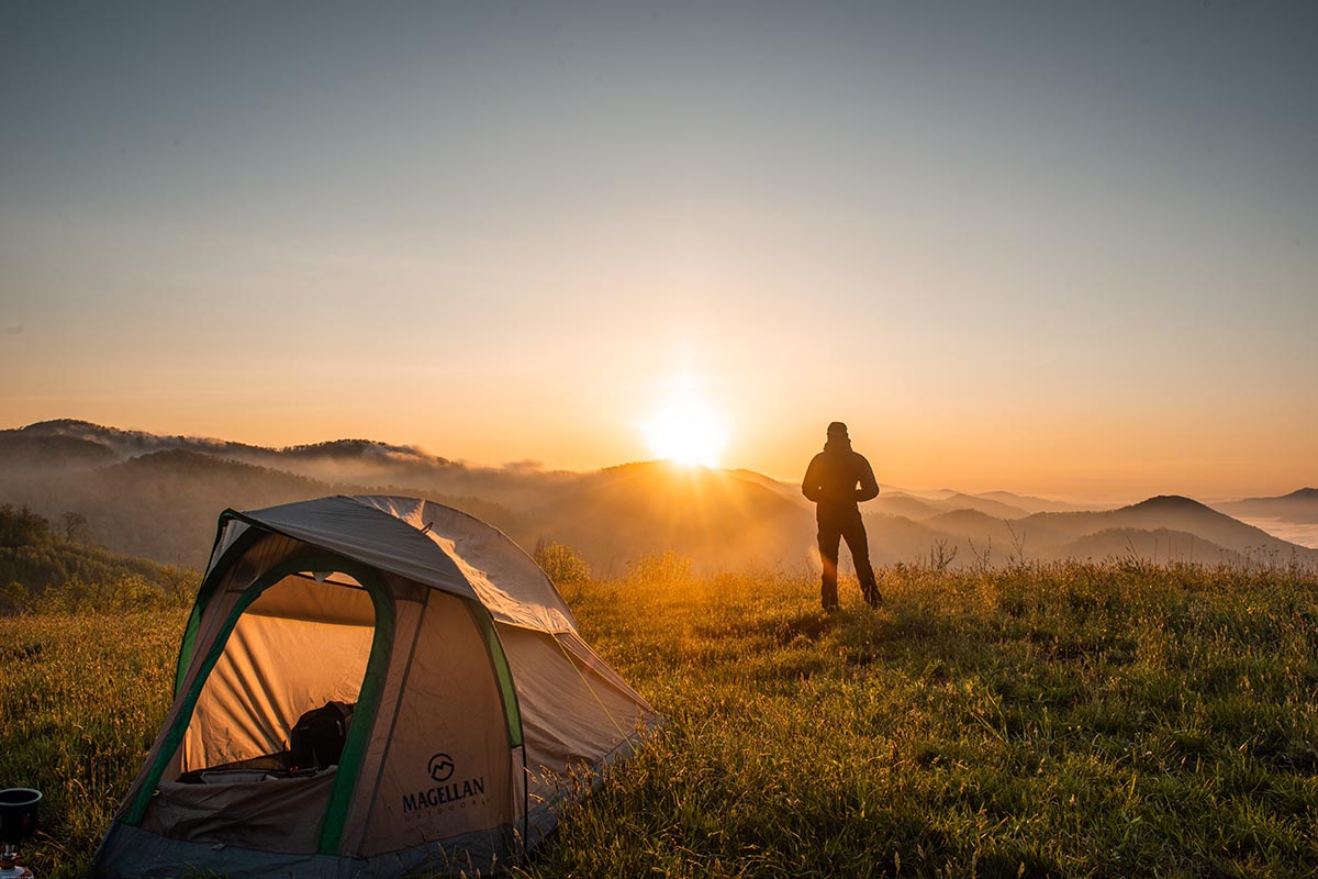 Camping in a Tent