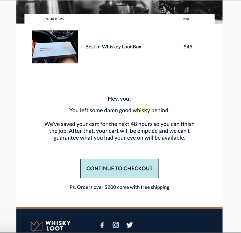 Cart Abandonment Email Examples