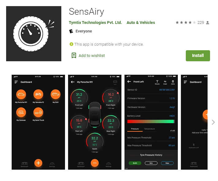 The SensAiry app