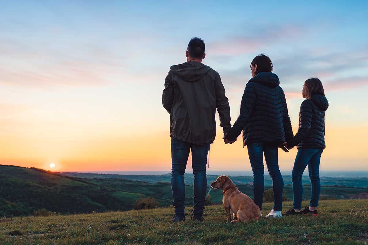 family outdoors this summer