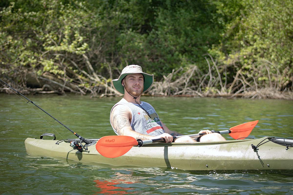 fishing from a kayak