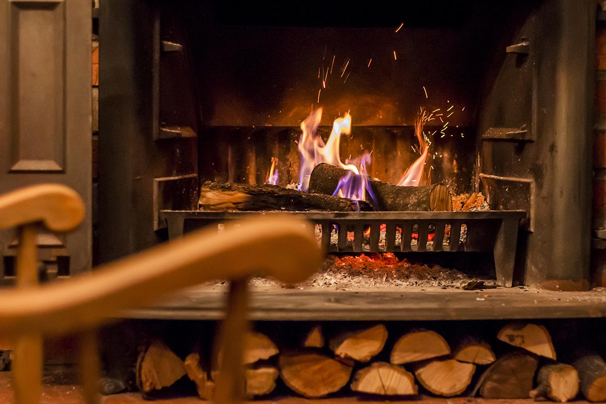 Wood-Burning Fireplace
