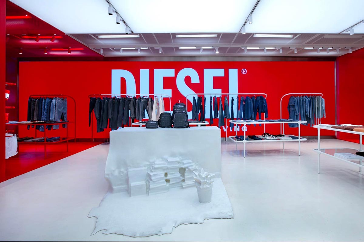 Diesel, an Italian fashion brand