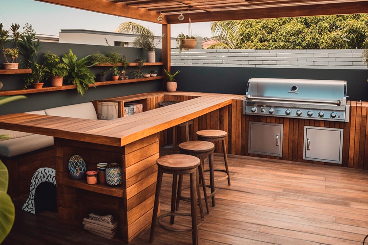 Island Oasis With an Outdoor Kitchen